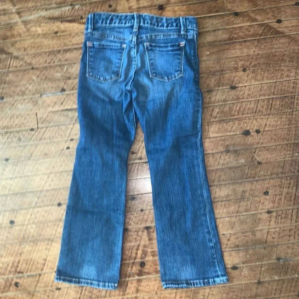 Gap kids adjustable waist size 6 distressed boot cut jeans